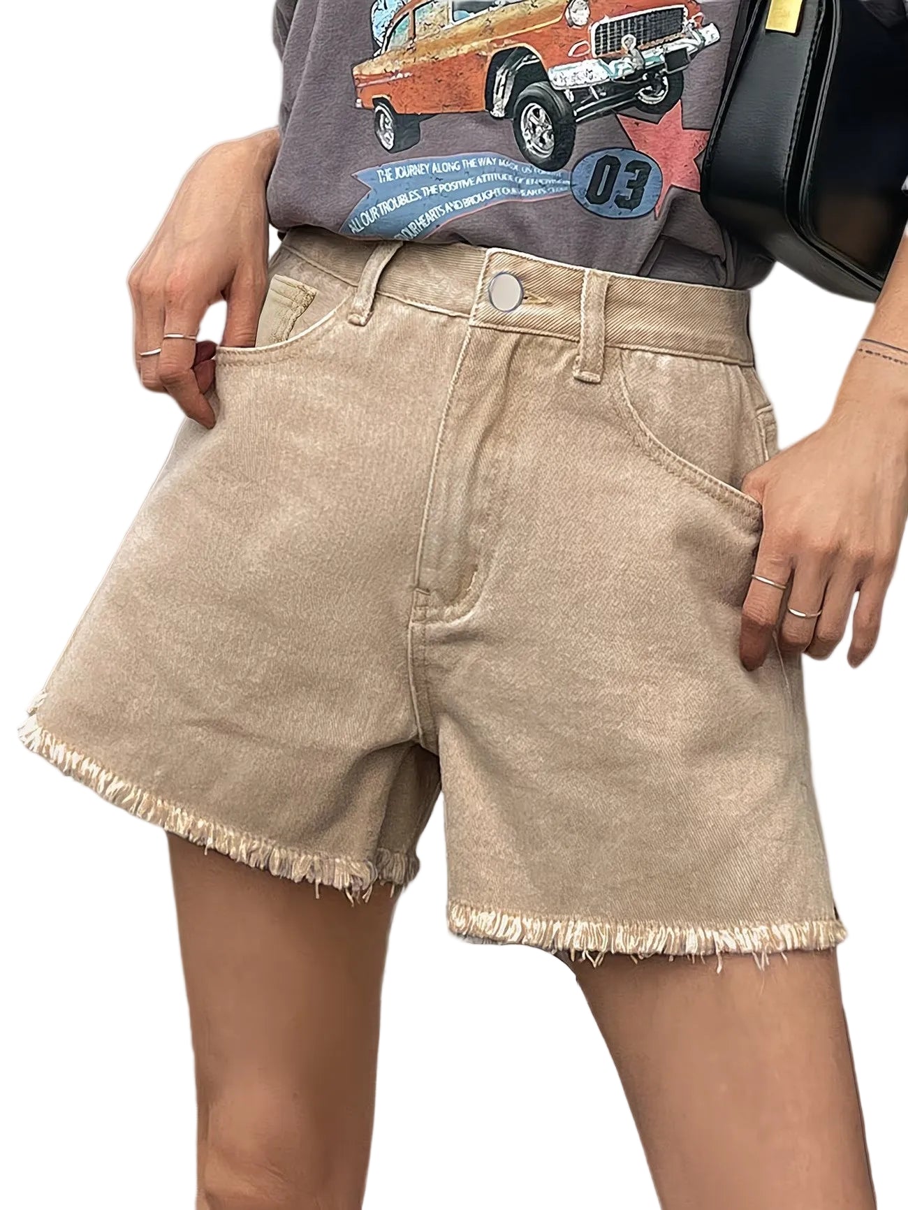 Women's High-Waisted Shorts with Side Slits