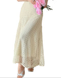 Women's Lace Maxi Skirt with Asymmetrical Seam